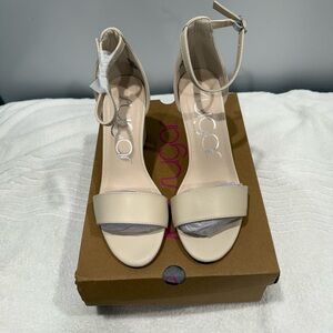 Sugar Women's Beige Ankle Strap Heels